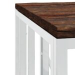 Table basse argenté acier inoxydable/bois massif récupération – Image 3