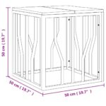 Table basse argenté acier inoxydable/bois massif récupération – Image 4