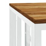Table basse argenté acier inoxydable et bois massif d'acacia – Image 3