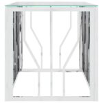 Table basse 110x45x45 cm acier inoxydable et verre – Image 2