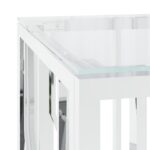 Table basse 110x45x45 cm acier inoxydable et verre – Image 3