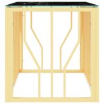 Table basse doré 110x45x45 cm acier inoxydable et verre – Image 2