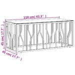 Table basse doré 110x45x45 cm acier inoxydable et verre – Image 4