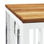 Table basse argenté acier inoxydable et bois massif d'acacia – Image 3