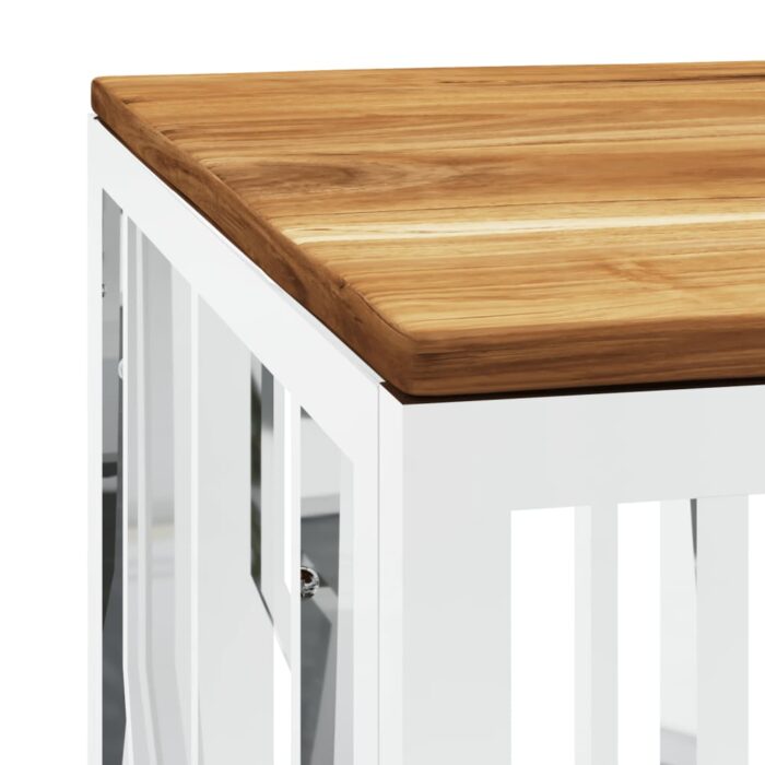 VXL8720287200338_g_en_hd_3.jpg Table basse argenté acier inoxydable et bois massif d'acacia – Image 3