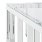 Table basse 80x80x40 cm acier inoxydable et verre – Image 3