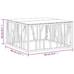 Table basse 80x80x40 cm acier inoxydable et verre – Image 4