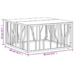 Table basse argenté acier inoxydable/bois massif récupération – Image 4