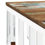Table basse argenté acier inoxydable/bois massif récupération – Image 3