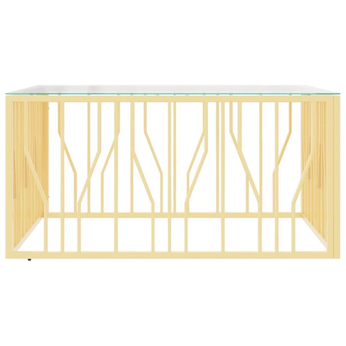 Table basse 100x100x50 cm acier inoxydable et verre – Image 2