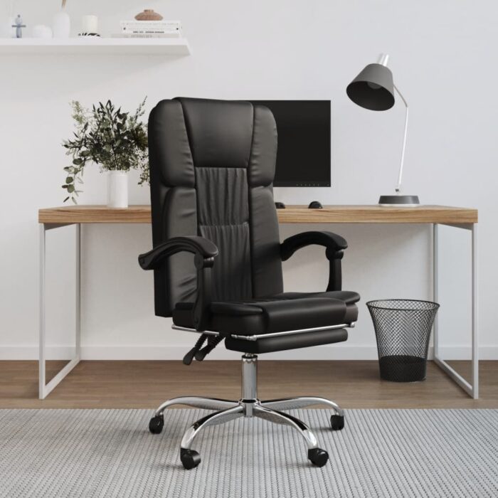 Fauteuil inclinable de bureau Noir Similicuir – Image 1