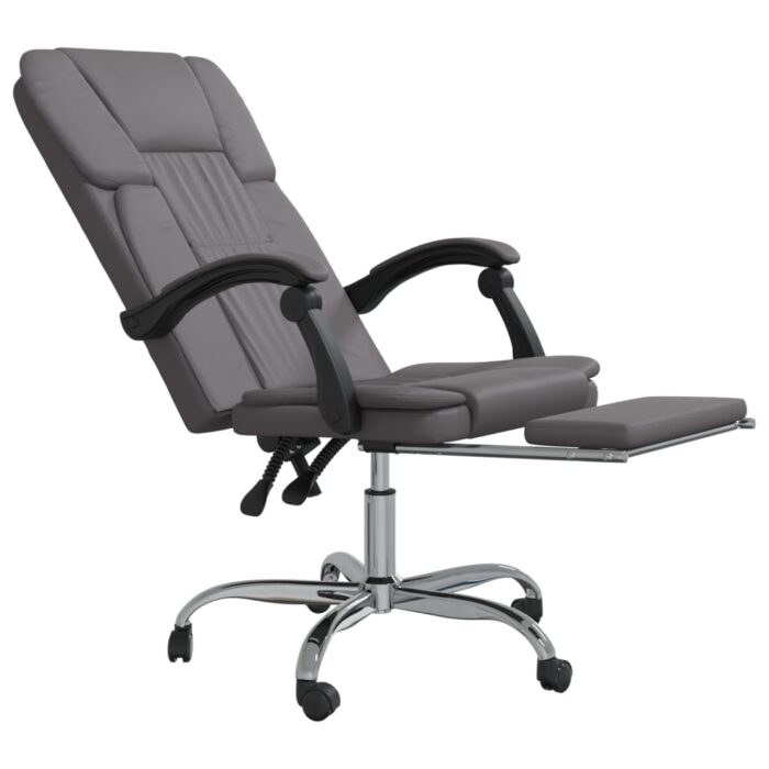 Fauteuil inclinable de bureau Gris Similicuir – Image 4