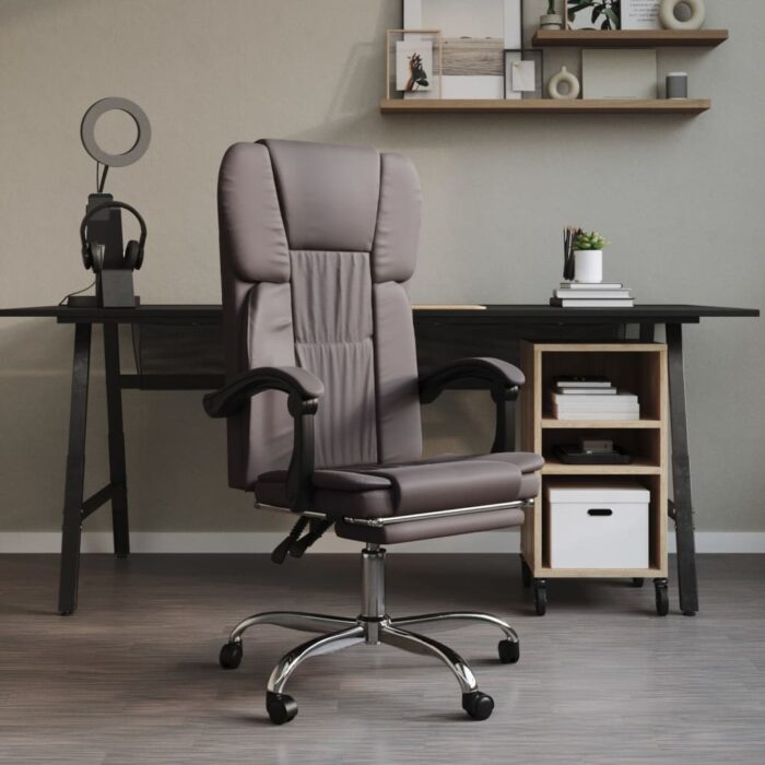 Fauteuil inclinable de bureau Gris Similicuir – Image 1