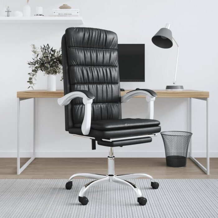 Fauteuil inclinable de bureau Noir Similicuir – Image 1