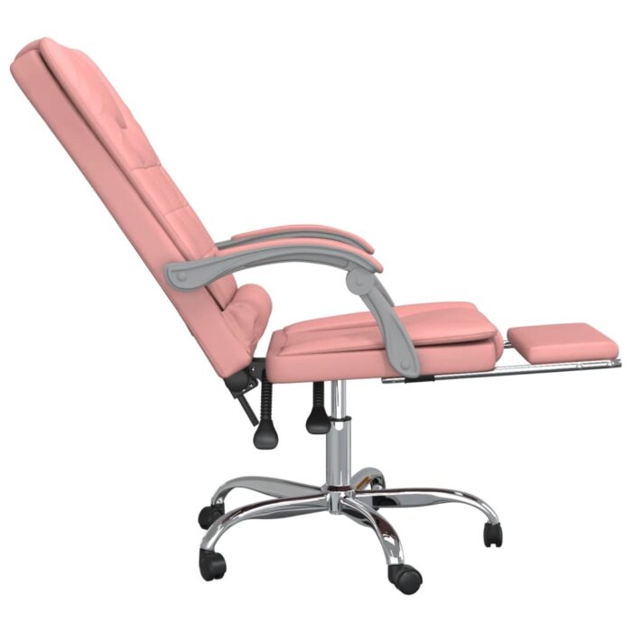 Fauteuil de massage inclinable de bureau Rose Similicuir – Image 5