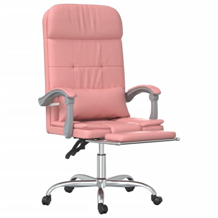 Fauteuil de massage inclinable de bureau Rose Similicuir – Image 4