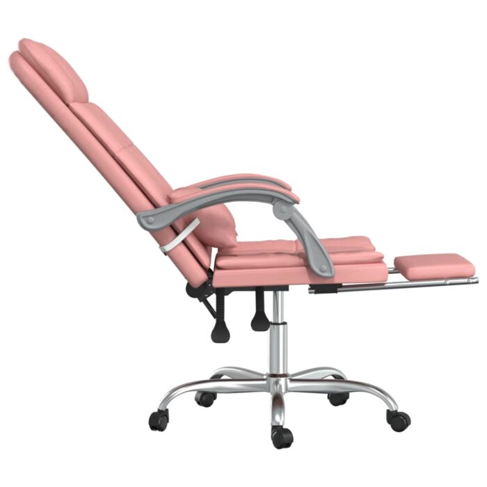 Fauteuil de massage inclinable de bureau Rose Similicuir – Image 6