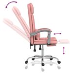 Fauteuil de massage inclinable de bureau Rose Similicuir – Image 7