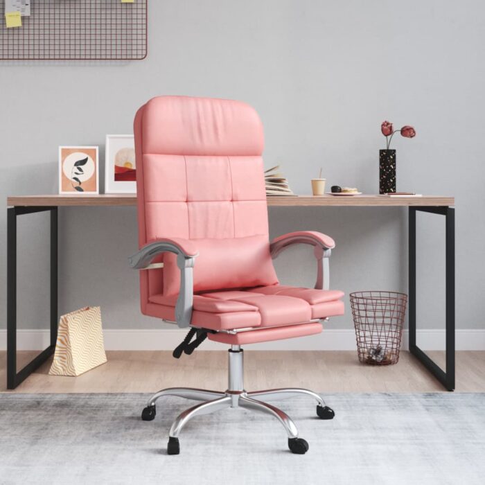 Fauteuil de massage inclinable de bureau Rose Similicuir – Image 1