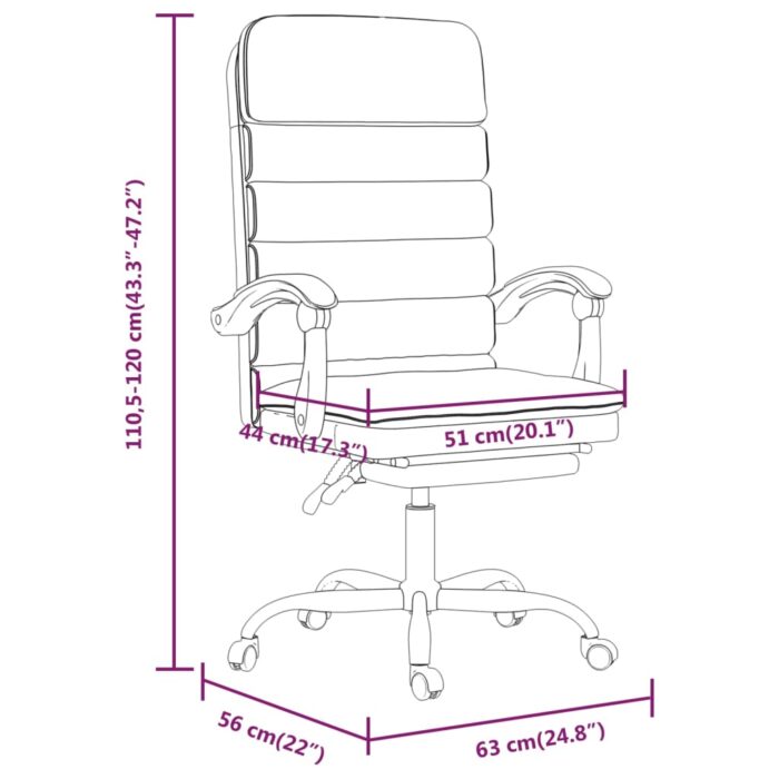 Fauteuil de massage inclinable de bureau Rose Similicuir – Image 10