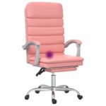 Fauteuil de massage inclinable de bureau Rose Similicuir – Image 7