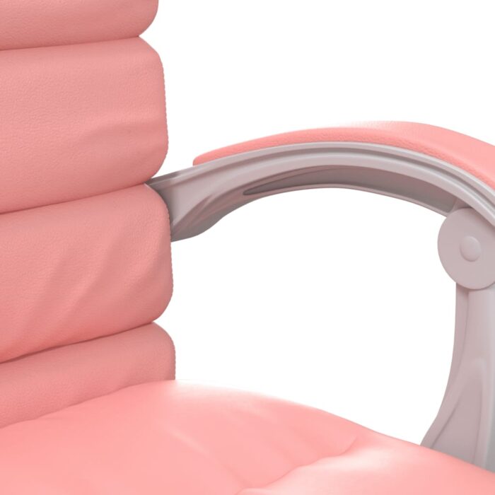 Fauteuil de massage inclinable de bureau Rose Similicuir – Image 8