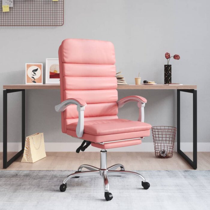 Fauteuil de massage inclinable de bureau Rose Similicuir – Image 1
