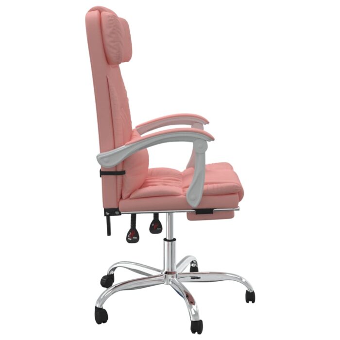Fauteuil inclinable de bureau Rose Similicuir – Image 2