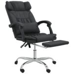 Fauteuil de massage inclinable de bureau Noir Similicuir – Image 4