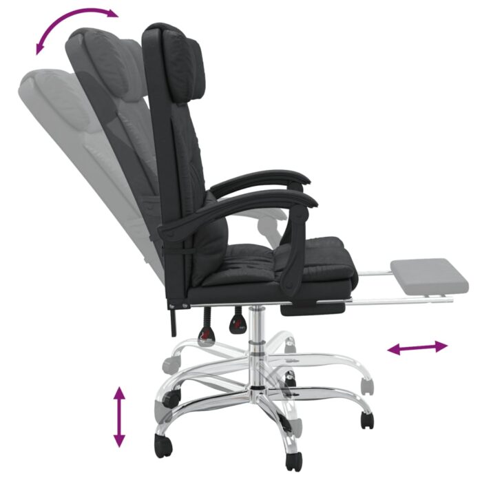 Fauteuil de massage inclinable de bureau Noir Similicuir – Image 6