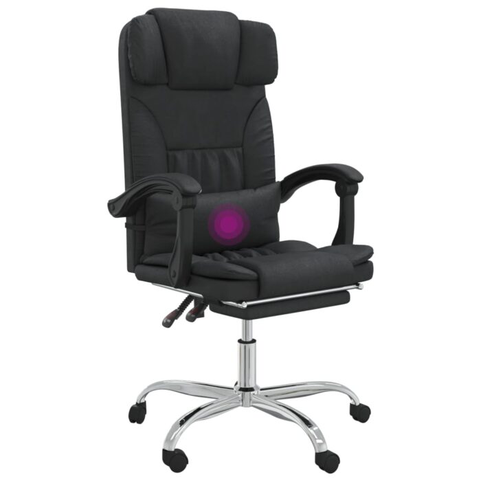 Fauteuil de massage inclinable de bureau Noir Similicuir – Image 7
