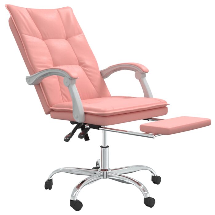Fauteuil inclinable de bureau Rose Similicuir – Image 4