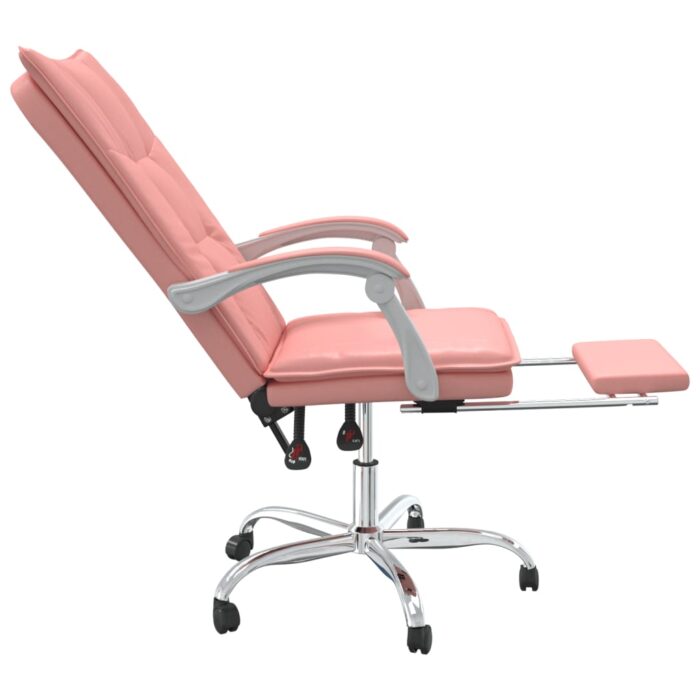 Fauteuil inclinable de bureau Rose Similicuir – Image 5