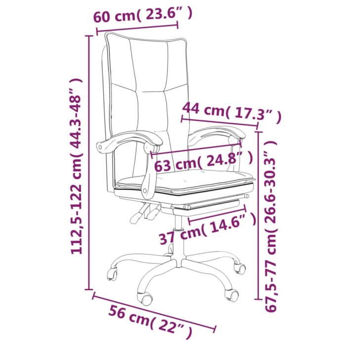 Fauteuil inclinable de bureau Rose Similicuir – Image 9