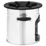 Poêle à bois de camping Argenté 45,5x33x25,5cm Acier inoxydable – Image 3