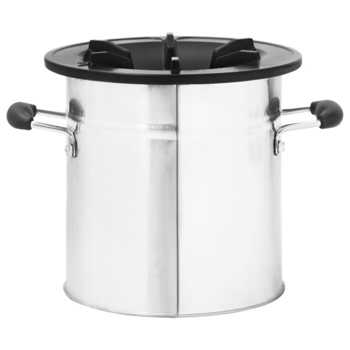 Poêle à bois de camping Argenté 45,5x33x25,5cm Acier inoxydable – Image 4