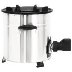 Poêle à bois avec ventilateur USB Argenté 35,5x26x28 cm Inox – Image 4