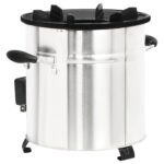 Poêle à bois avec ventilateur USB Argenté 35,5x26x28 cm Inox – Image 5