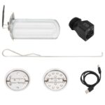 Poêle à bois avec ventilateur USB Argenté 35,5x26x28 cm Inox – Image 6