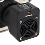 Poêle à bois avec ventilateur USB Argenté 35,5x26x28 cm Inox – Image 8