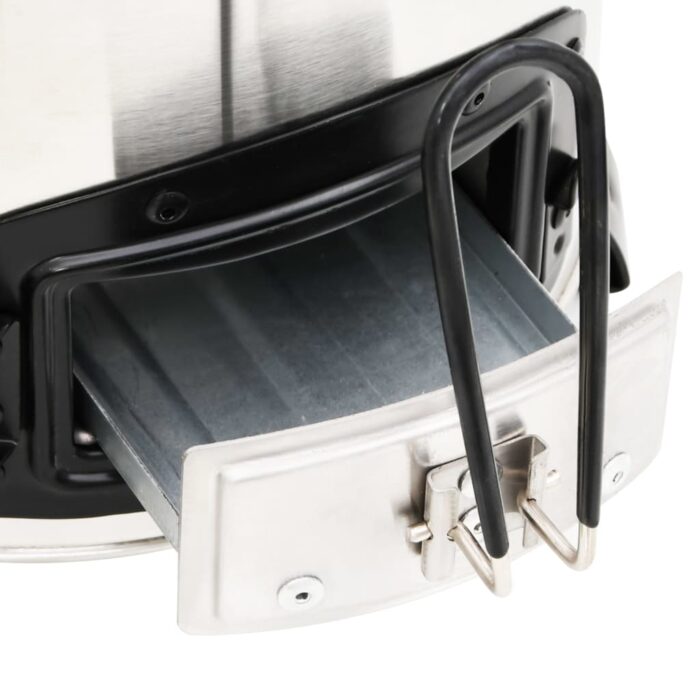Poêle à bois avec ventilateur USB Argenté 35,5x26x28 cm Inox – Image 9
