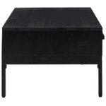 Table basse Noir 90x50x35 cm Bois de pin massif – Image 3