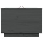 Boîtes de rangement et couvercles 3 pcs Gris Bois massif de pin – Image 5