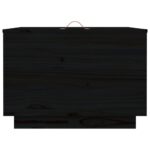 Boîtes de rangement et couvercles 3 pcs Noir Bois massif de pin – Image 5