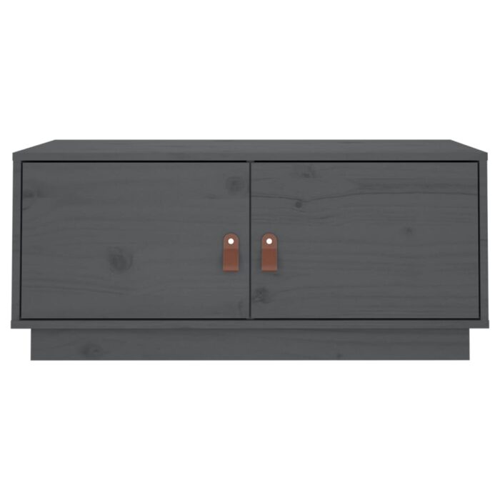 Table basse Gris 80x50x35 cm Bois massif de pin – Image 4