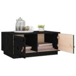 Table basse Noir 80x50x35 cm Bois massif de pin – Image 3