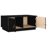 Table basse Noir 80x50x35 cm Bois massif de pin – Image 4