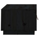 Table basse Noir 80x50x35 cm Bois massif de pin – Image 6