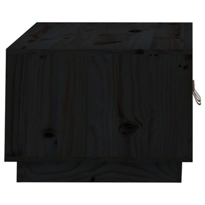 Table basse Noir 80x50x35 cm Bois massif de pin – Image 6