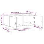 Table basse Noir 80x50x35 cm Bois massif de pin – Image 8